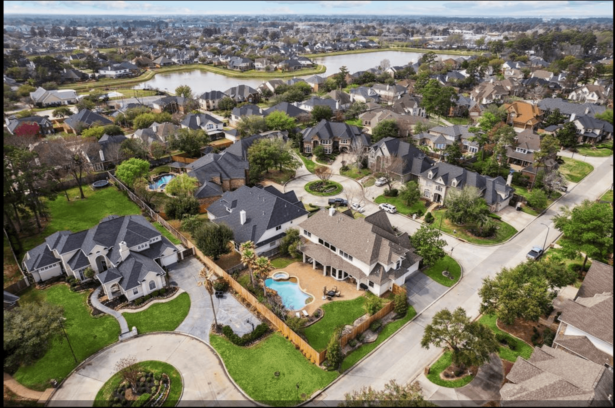 Bainbridge Estates aerial neighborhood view