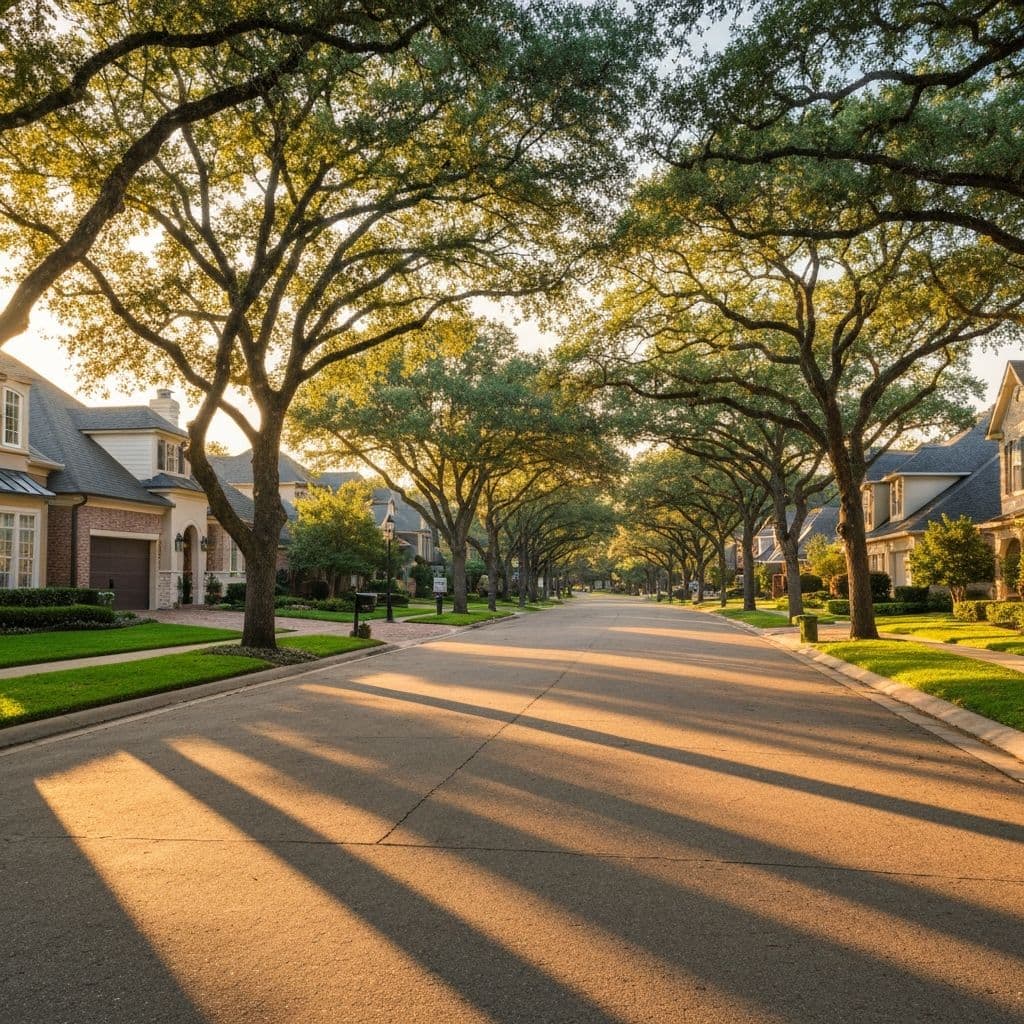 Tree-lined street in Bainbridge Estates